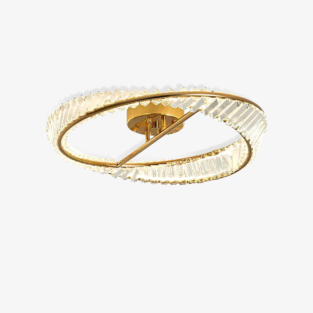 Lustra Ceiling Light Crystal Rings Stainless Steel-Neutral Decor