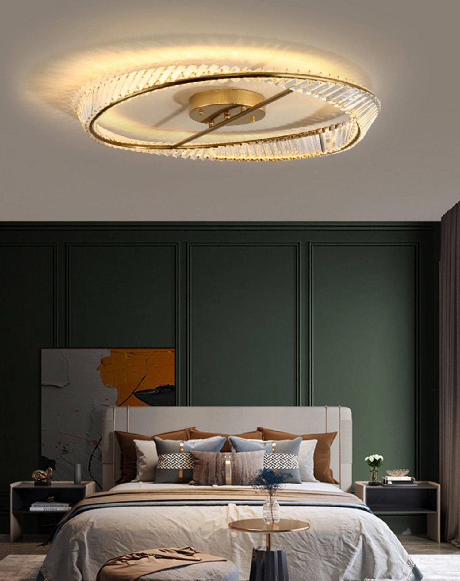 Lustra Ceiling Light Crystal Rings Stainless Steel-Neutral Decor