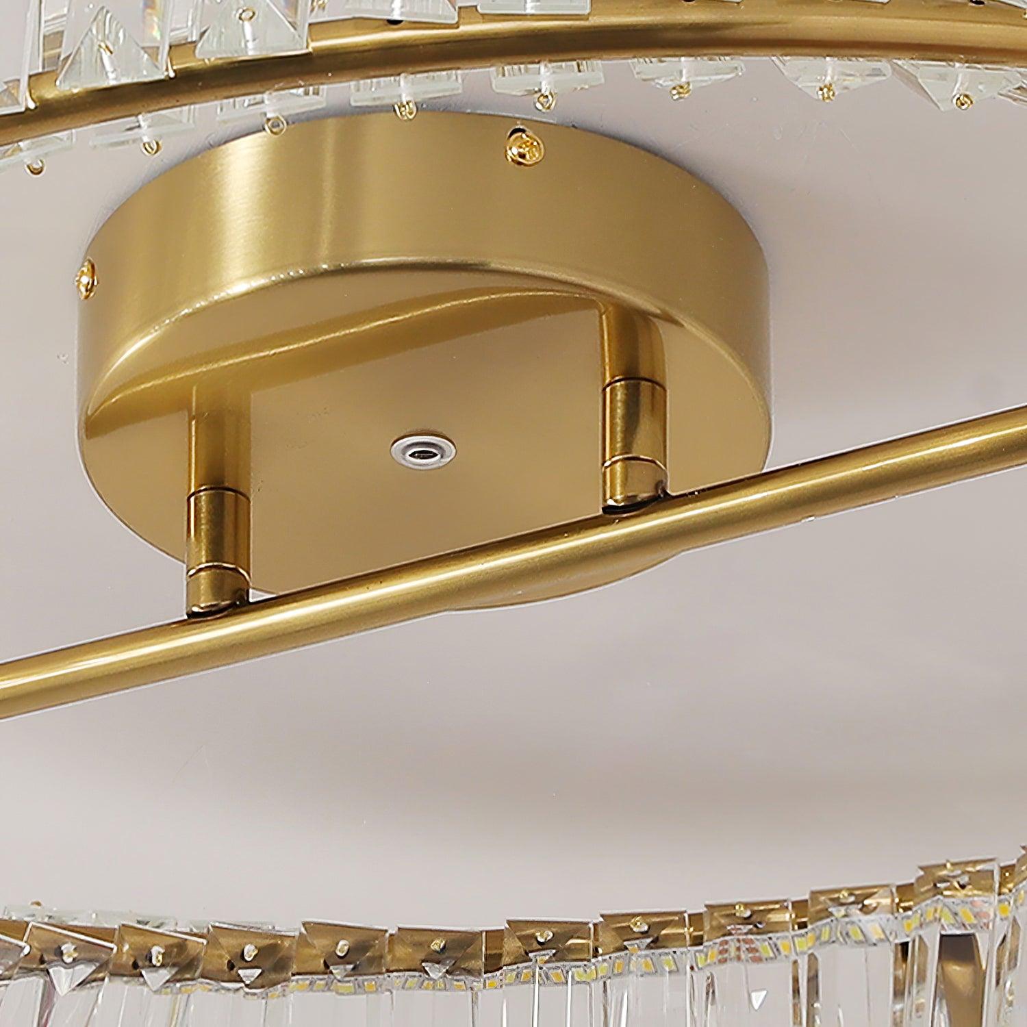 Lustra Ceiling Light Crystal Rings Stainless Steel-Neutral Decor