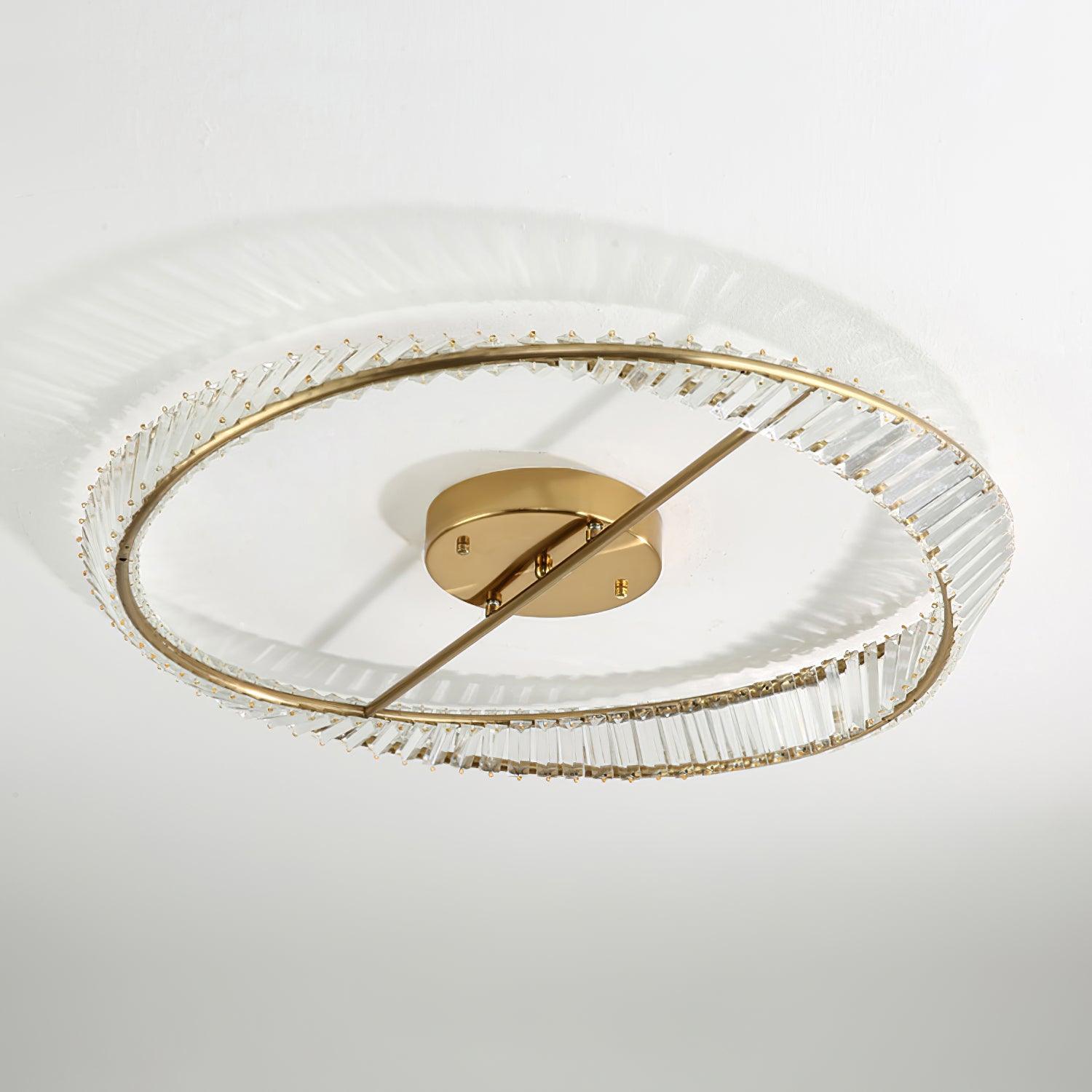 Lustra Ceiling Light Crystal Rings Stainless Steel-Neutral Decor