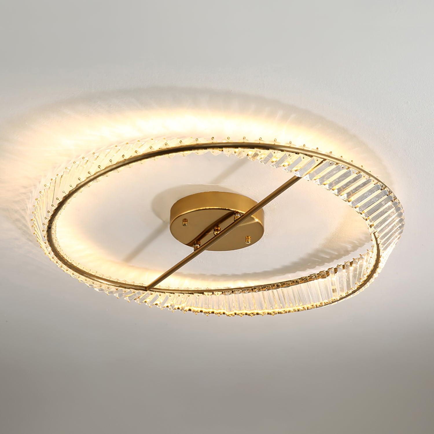 Lustra Ceiling Light Crystal Rings Stainless Steel-Neutral Decor