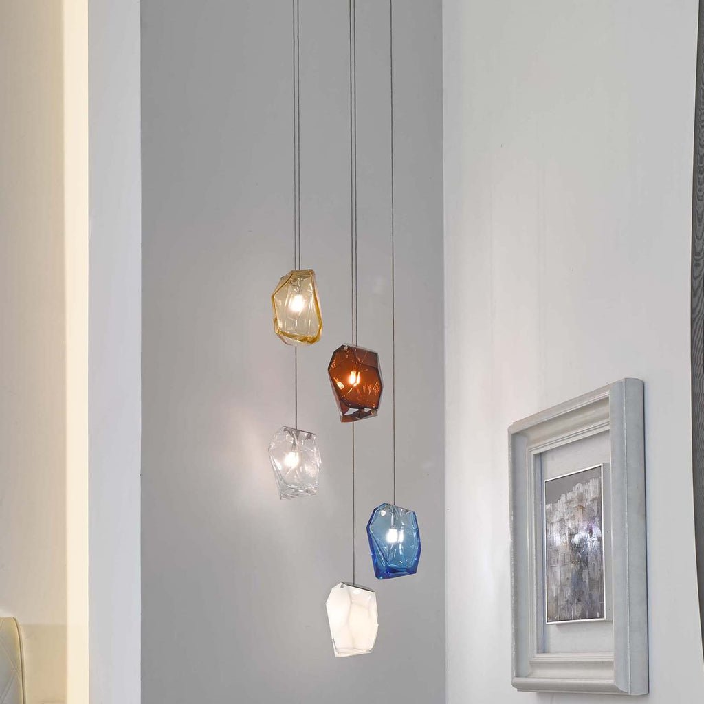 Crystal Rock Cluster Pendant Light-Neutral Decor