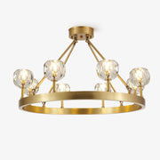 Syzorisra Modern Crystal Brass Chandelier-Neutral Decor