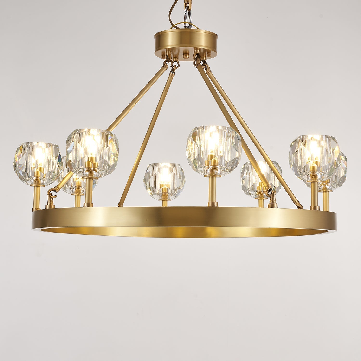 Syzorisra Modern Crystal Brass Chandelier-Neutral Decor