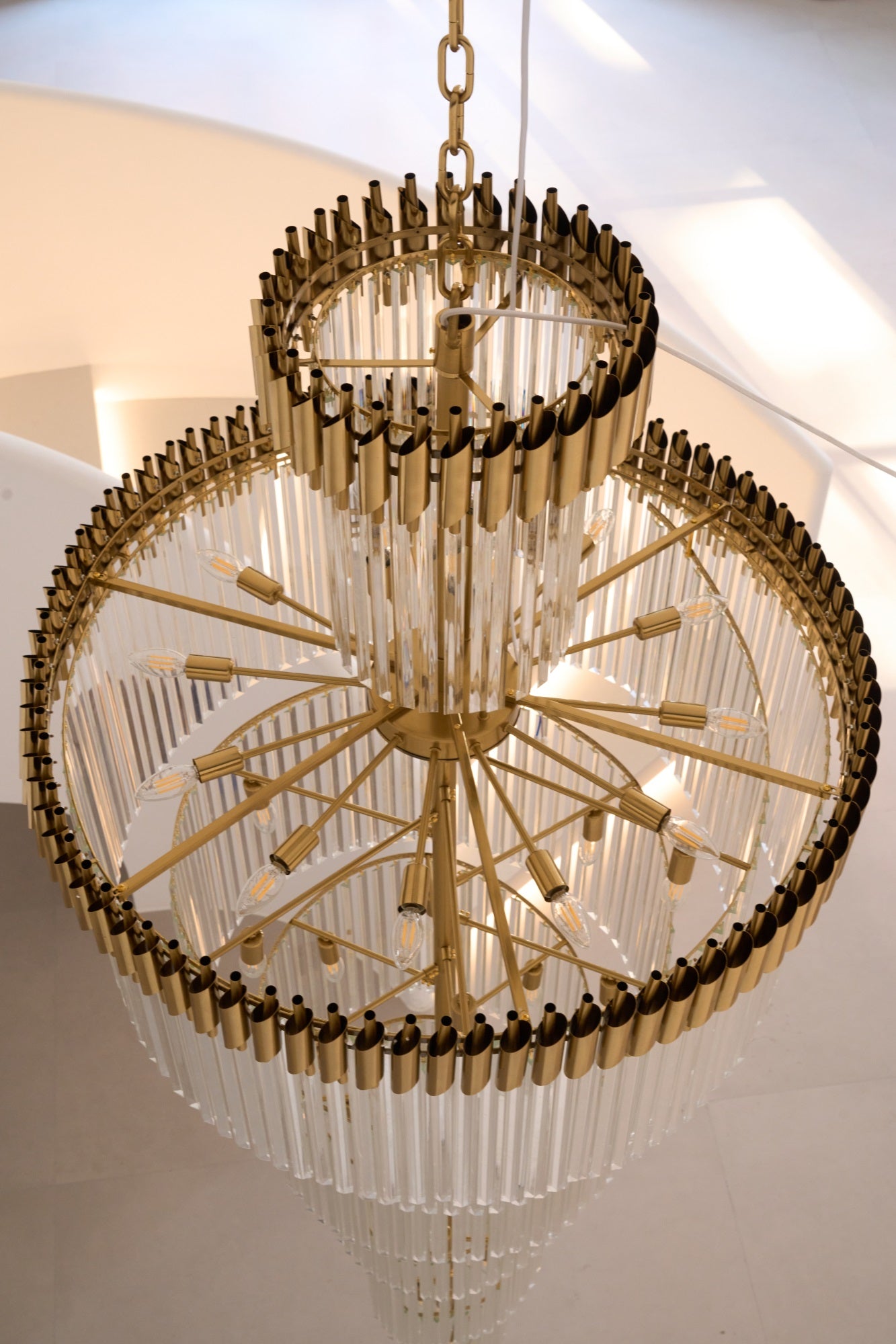 Eurmirila Crystal Spiral Chandelier-Neutral Decor