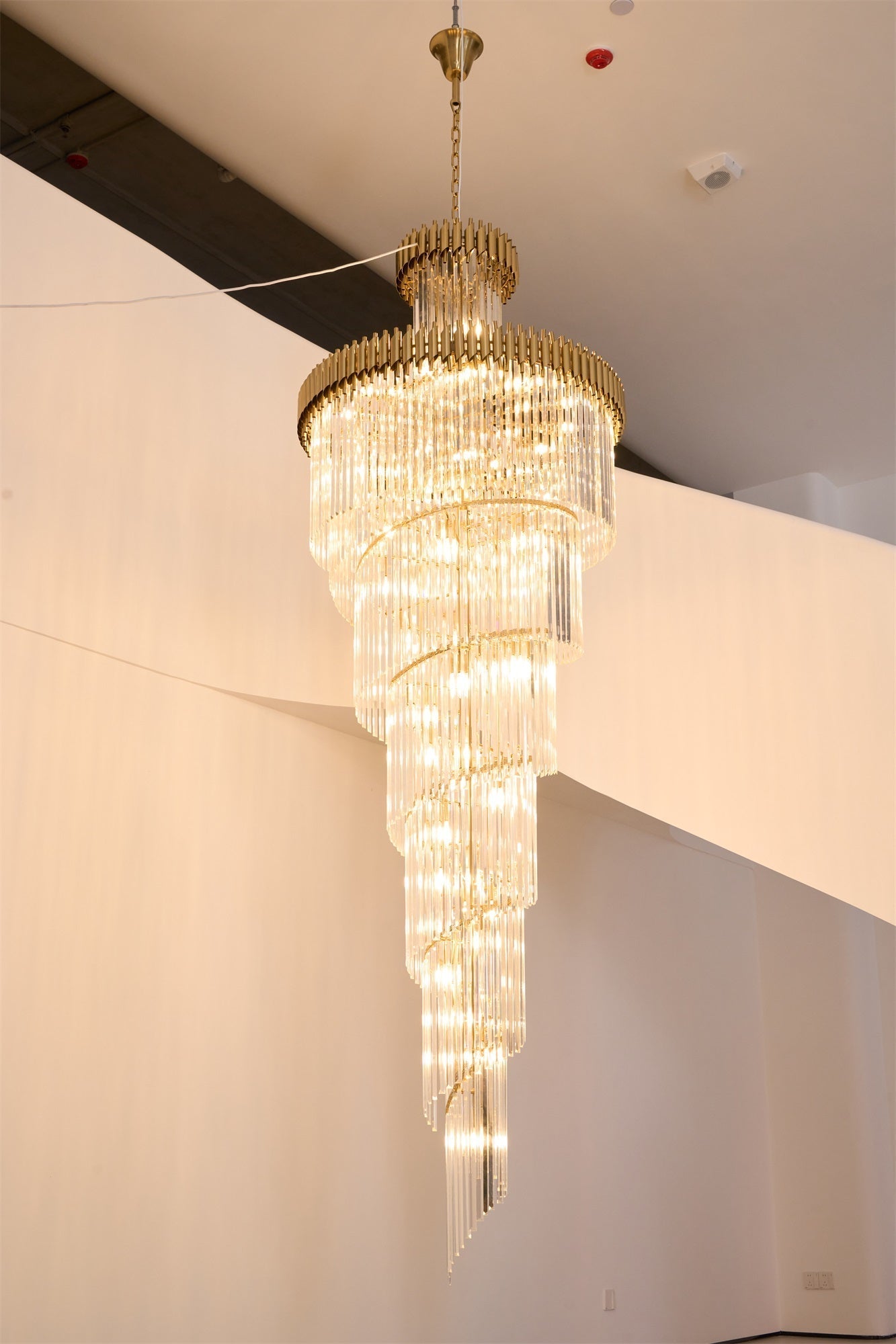 Eurmirila Crystal Spiral Chandelier-Neutral Decor