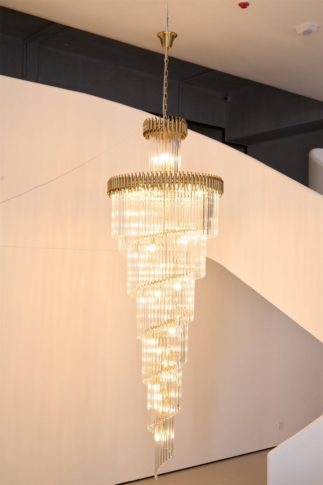 Eurmirila Crystal Spiral Chandelier-Neutral Decor
