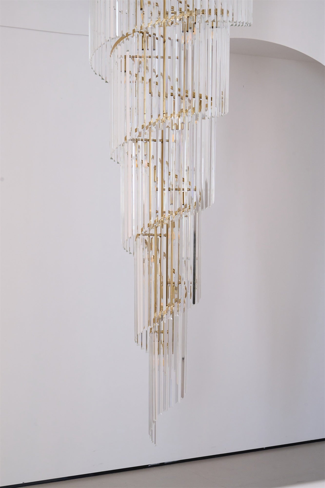 Eurmirila Crystal Spiral Chandelier-Neutral Decor