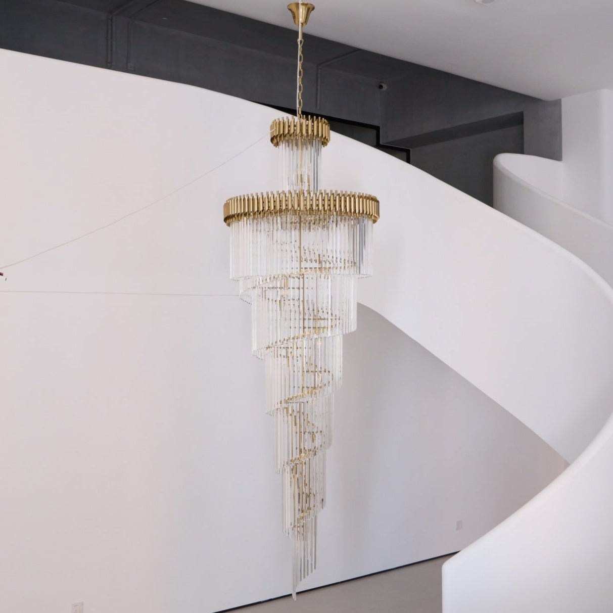 Eurmirila Crystal Spiral Chandelier-Neutral Decor
