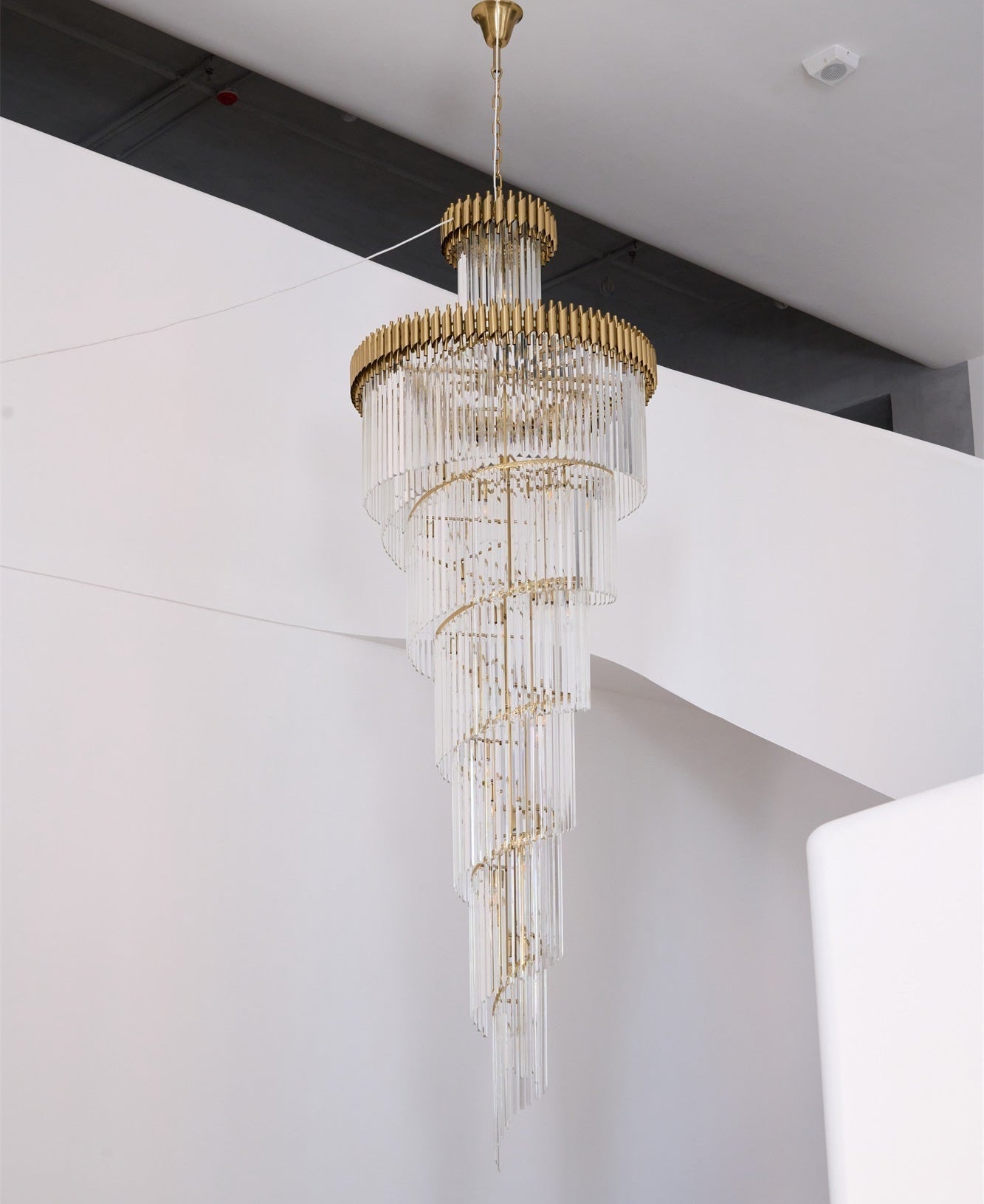 Eurmirila Crystal Spiral Chandelier-Neutral Decor