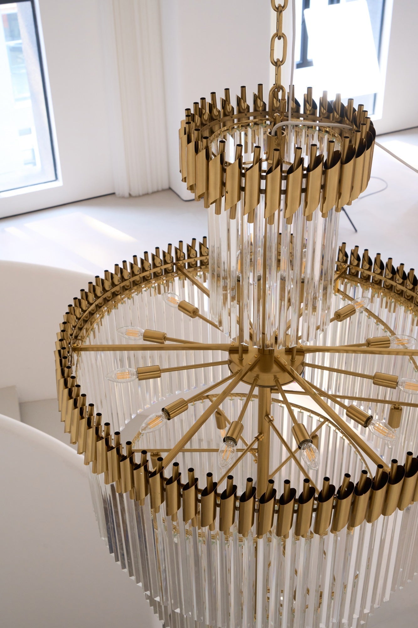 Eurmirila Crystal Spiral Chandelier-Neutral Decor