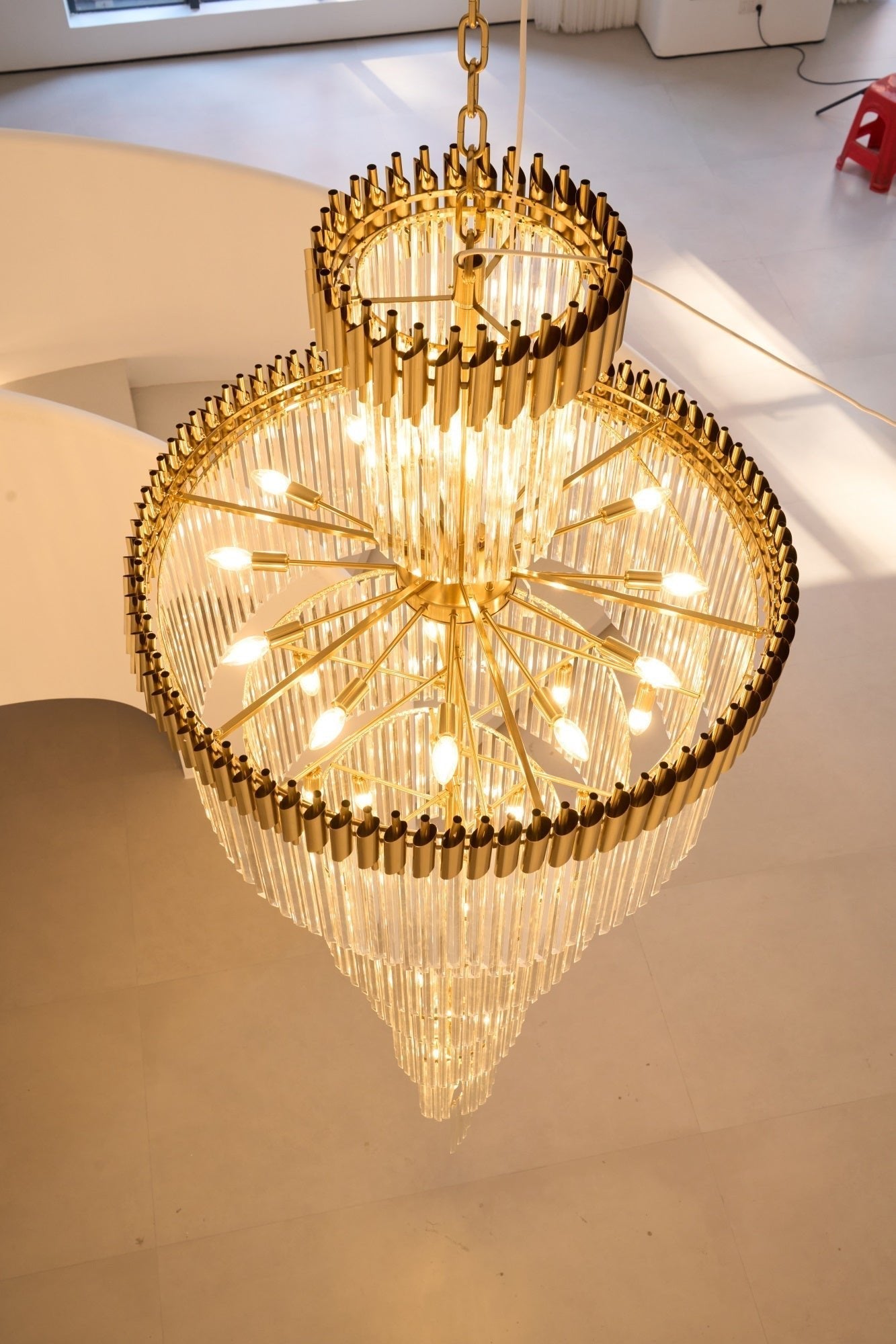 Eurmirila Crystal Spiral Chandelier-Neutral Decor