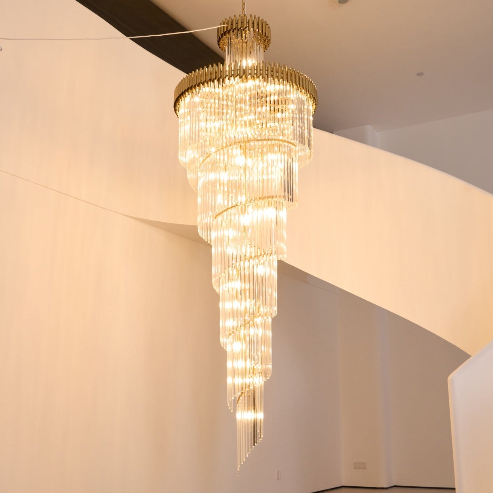 Eurmirila Crystal Spiral Chandelier-Neutral Decor