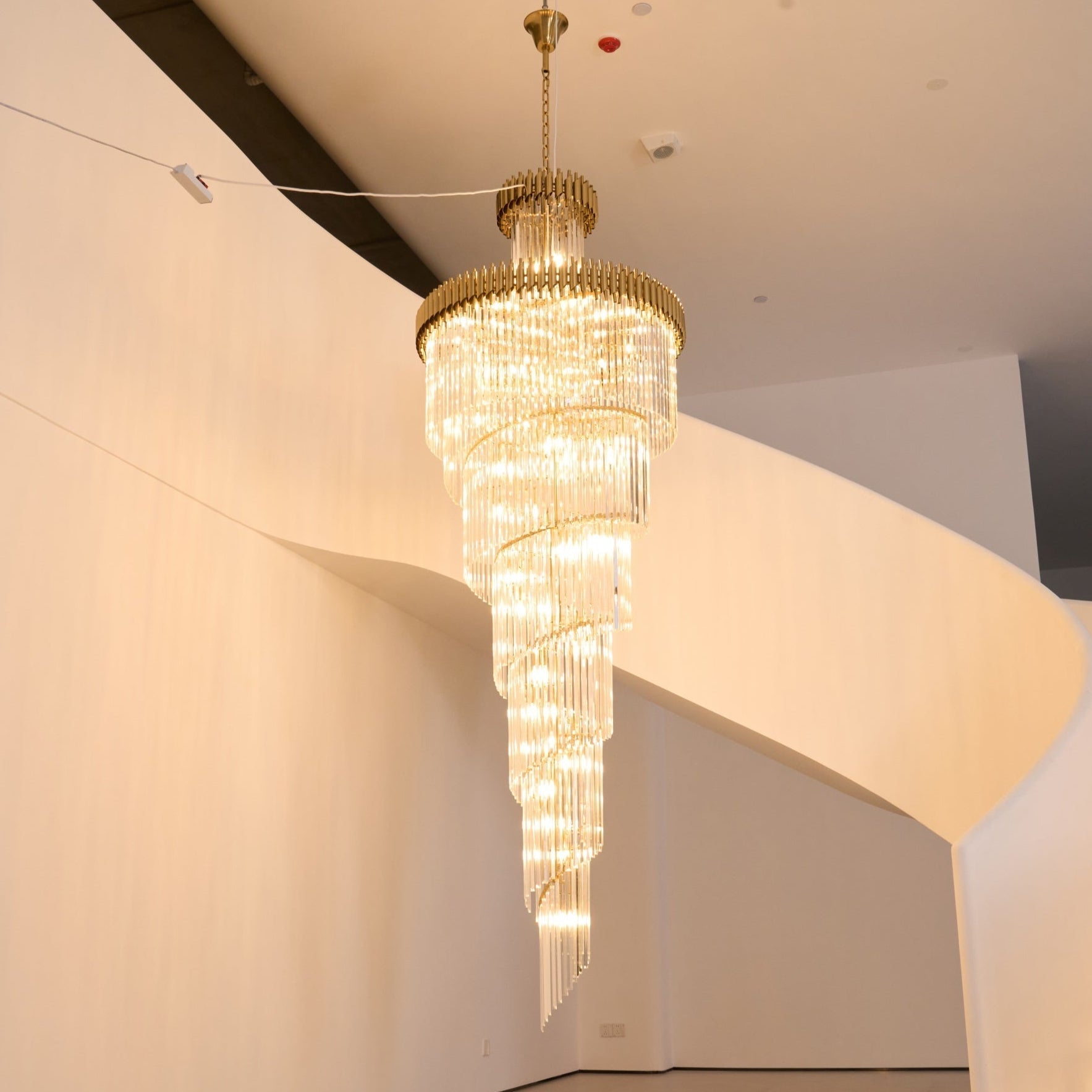 Eurmirila Crystal Spiral Chandelier-Neutral Decor