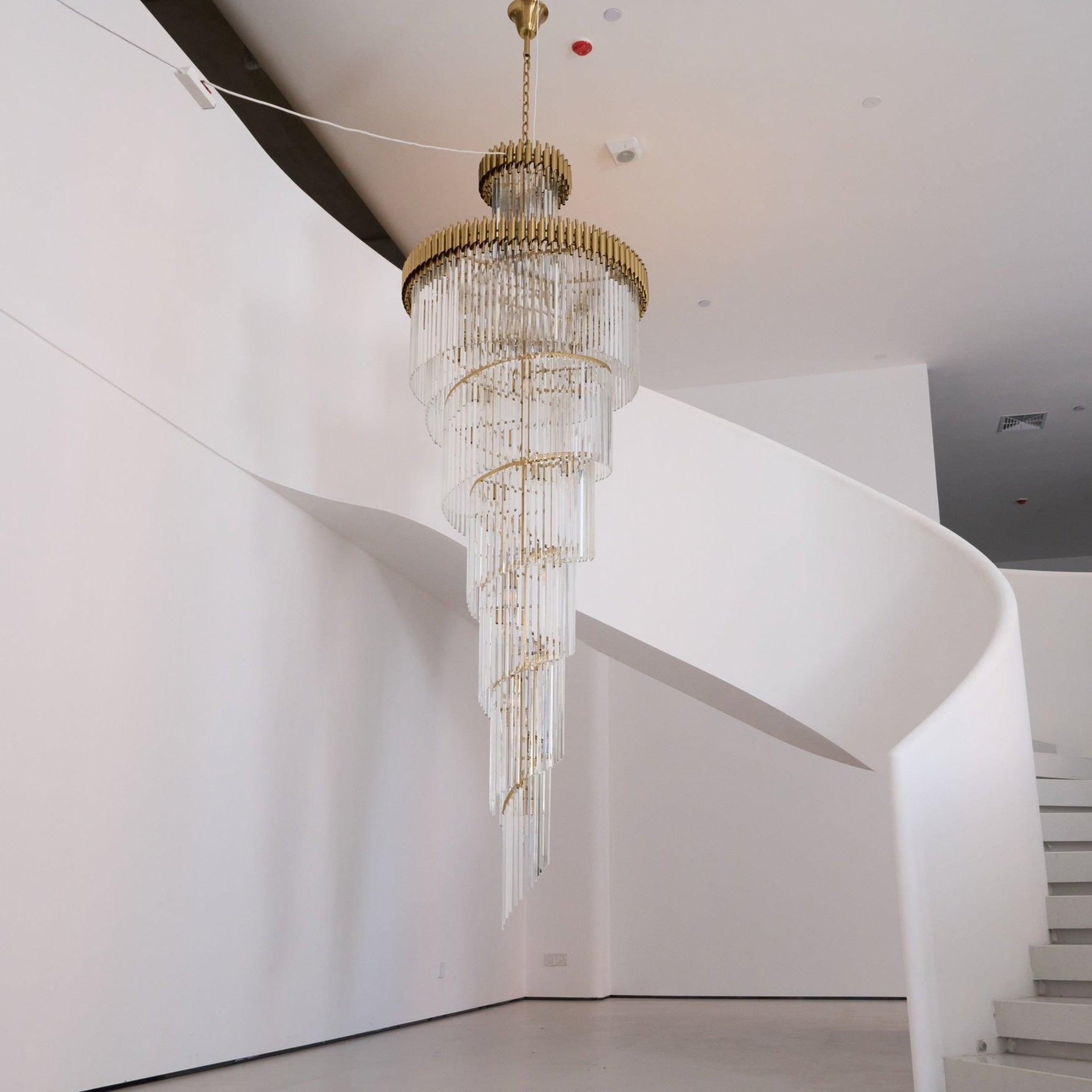 Eurmirila Crystal Spiral Chandelier-Neutral Decor