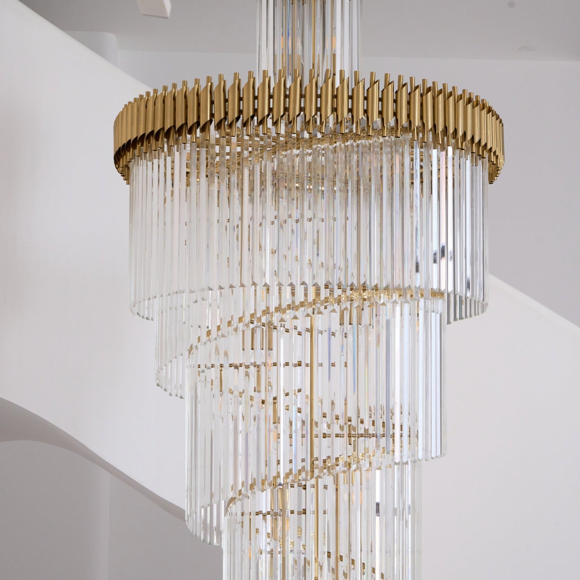 Eurmirila Crystal Spiral Chandelier-Neutral Decor