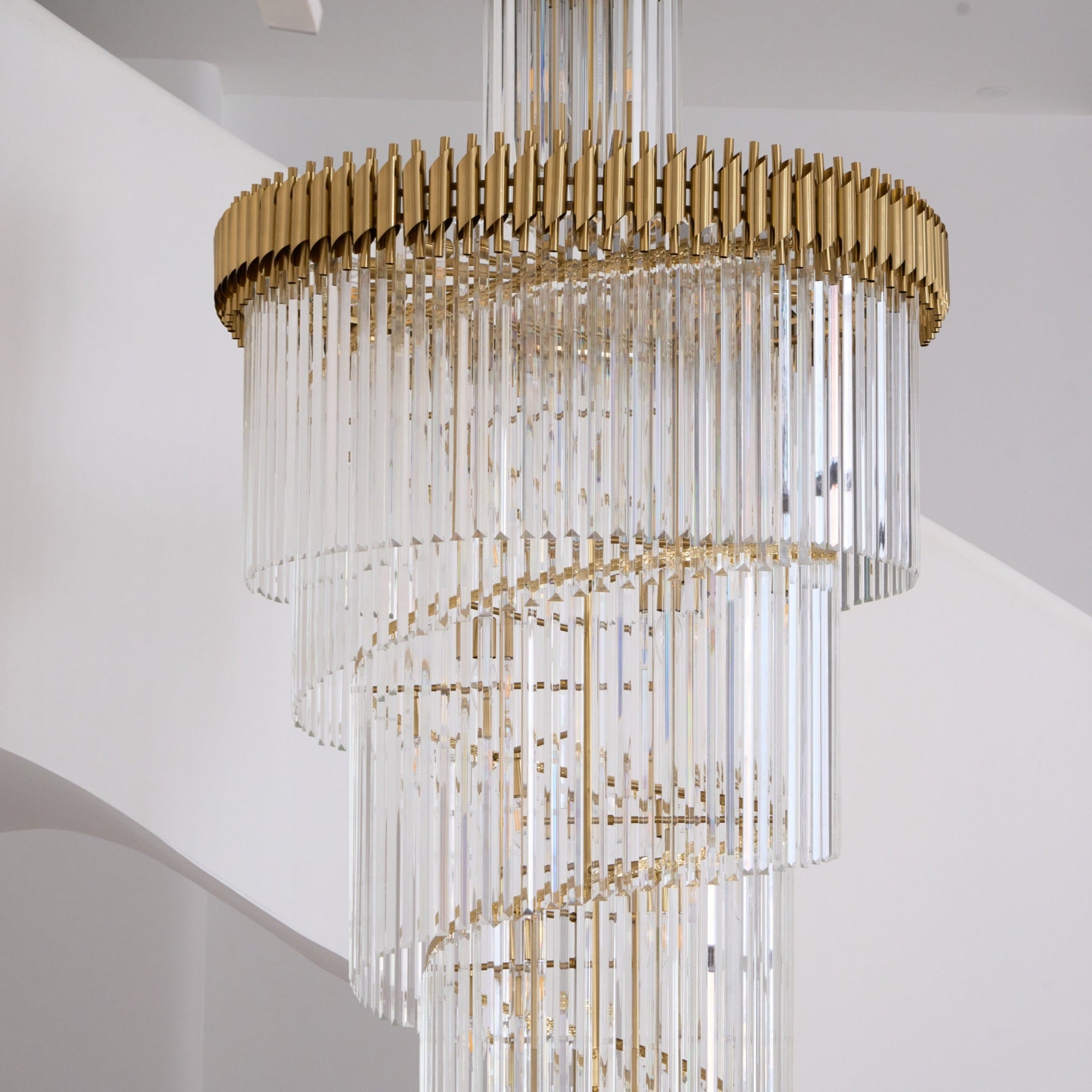 Eurmirila Crystal Spiral Chandelier-Neutral Decor