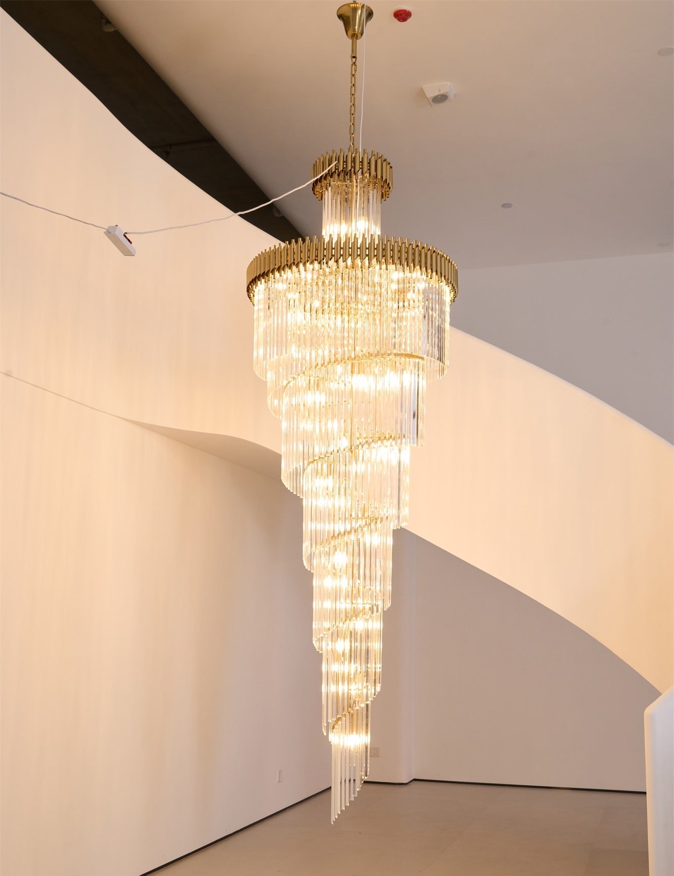 Eurmirila Crystal Spiral Chandelier-Neutral Decor
