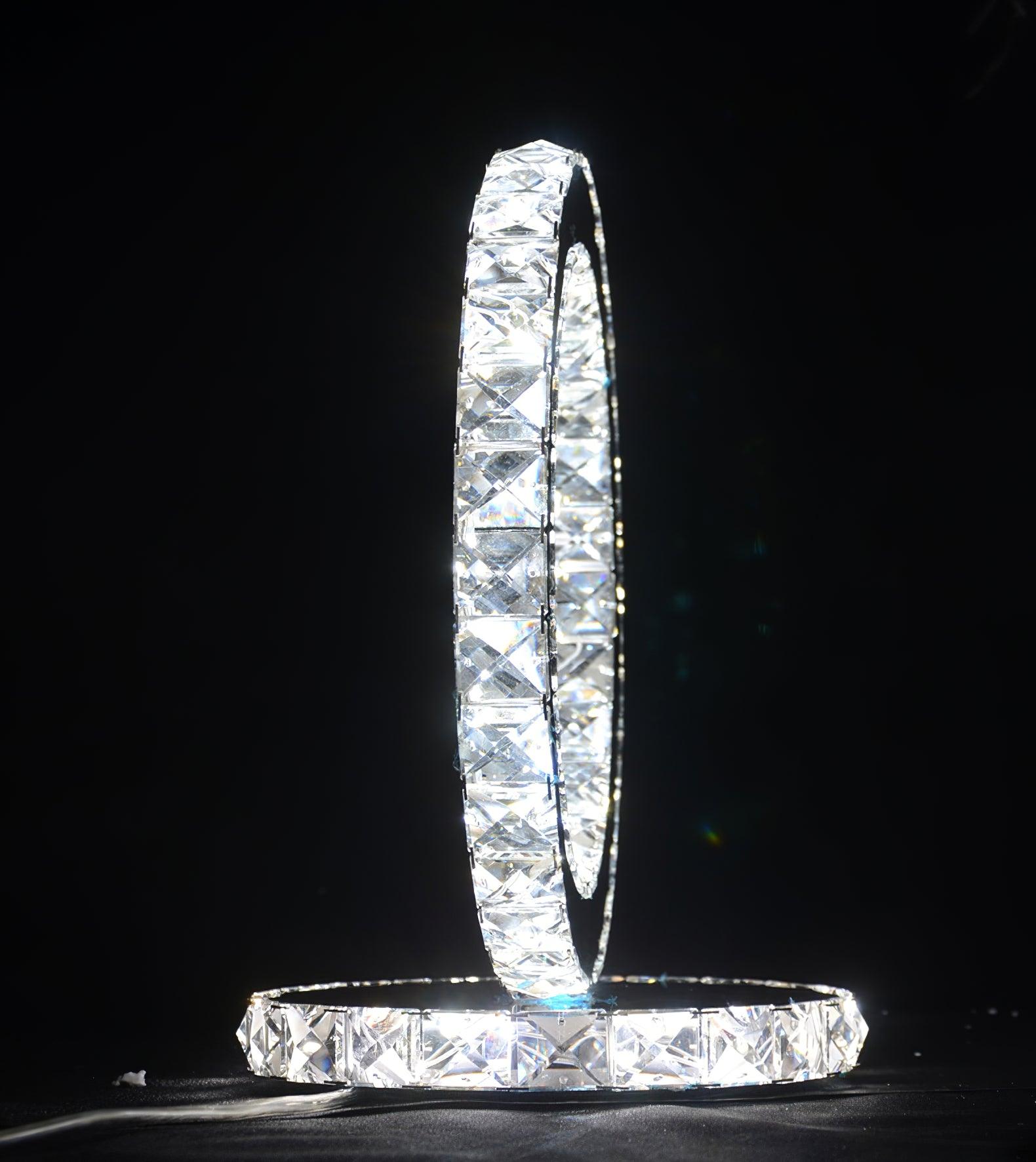 Ivor Crystal Rings Table Lamp-Neutral Decor