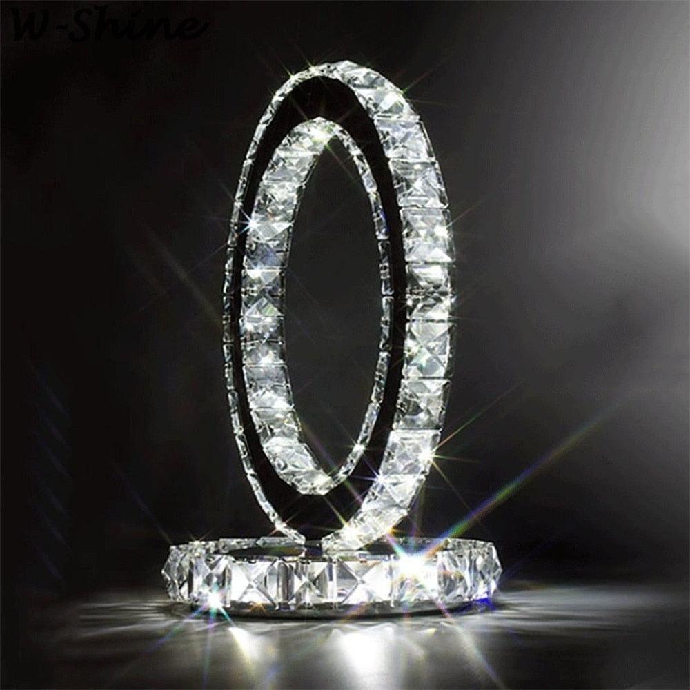 Ivor Crystal Rings Table Lamp-Neutral Decor