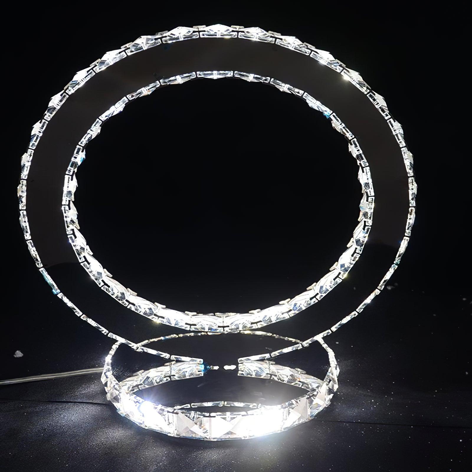 Ivor Crystal Rings Table Lamp-Neutral Decor