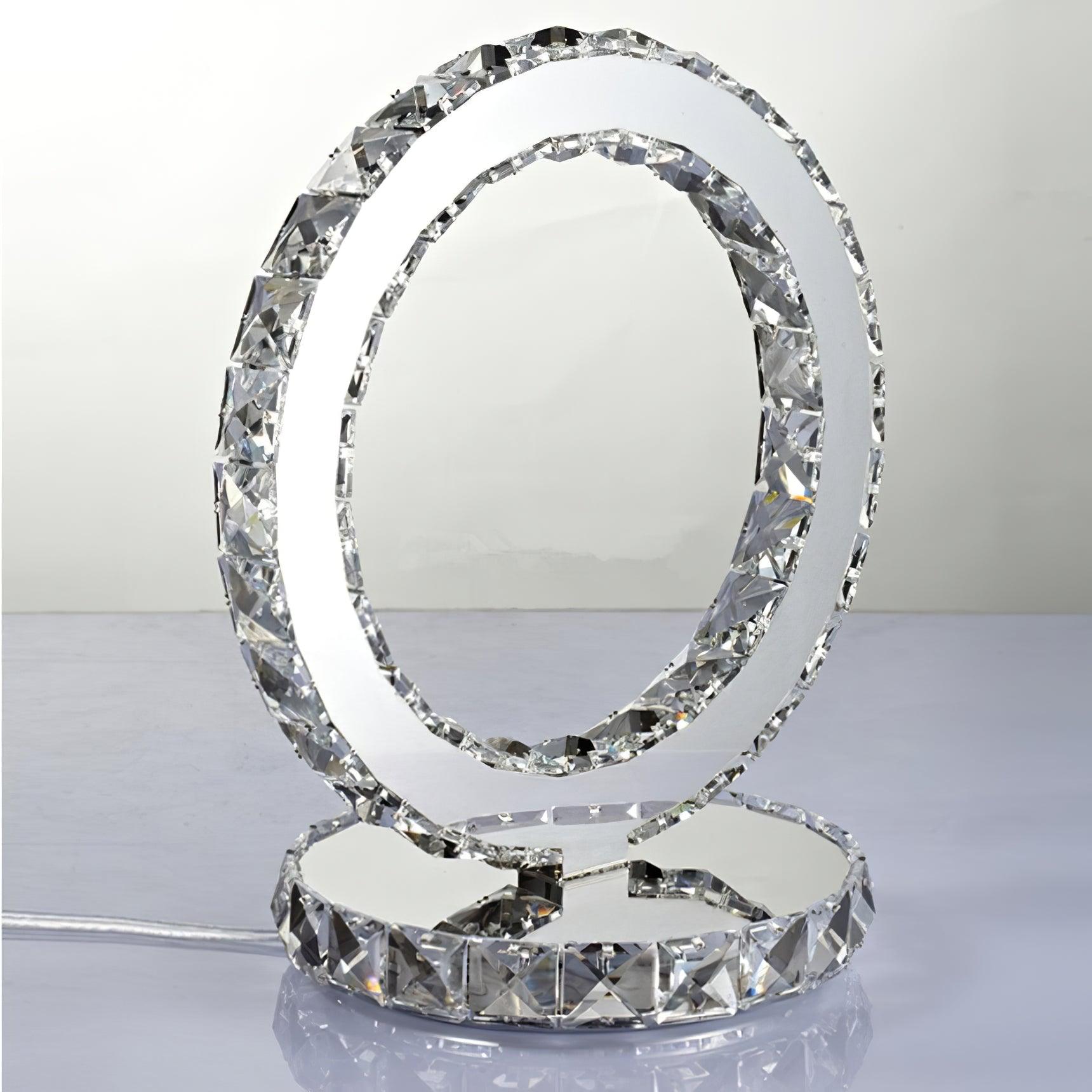 Ivor Crystal Rings Table Lamp-Neutral Decor