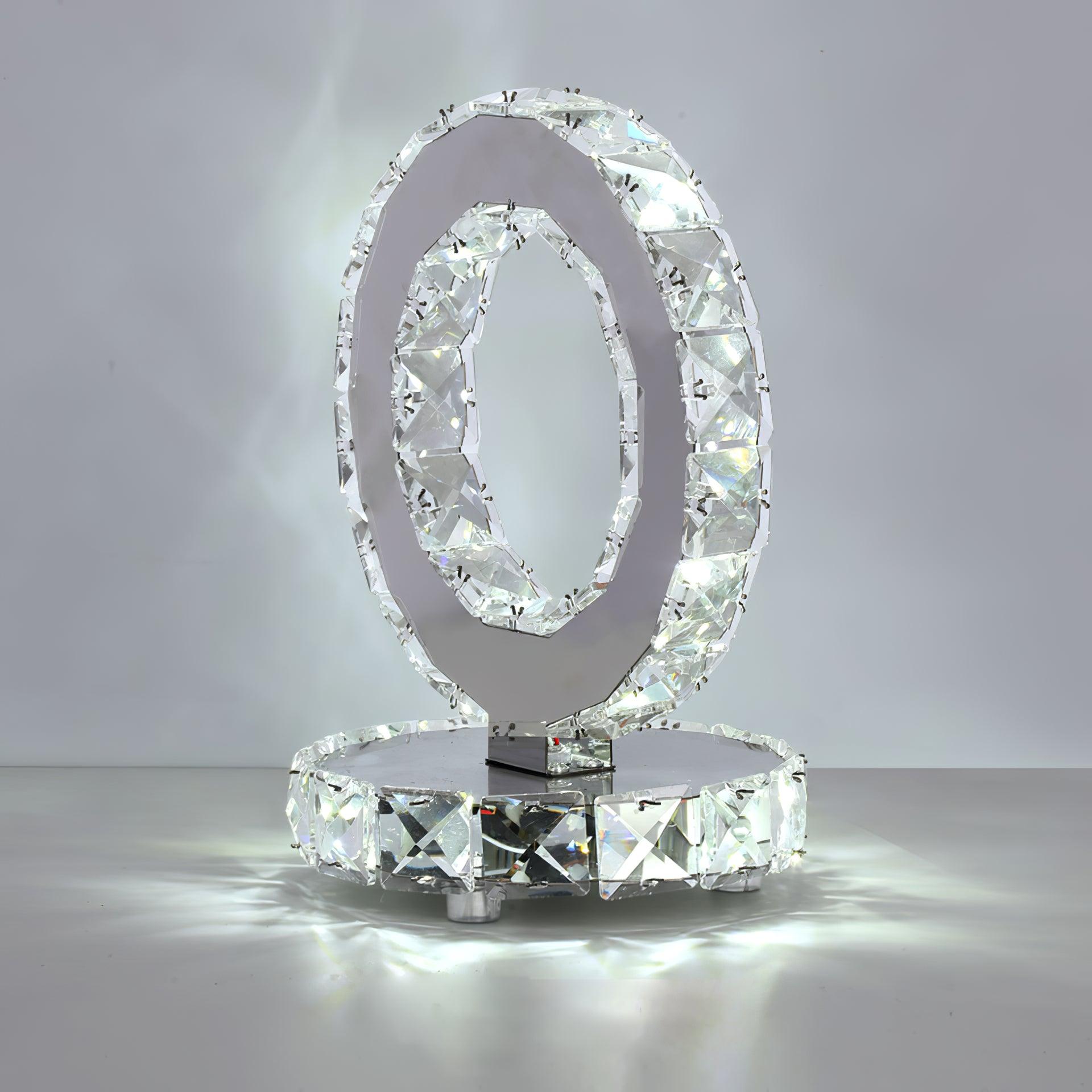 Ivor Crystal Rings Table Lamp-Neutral Decor