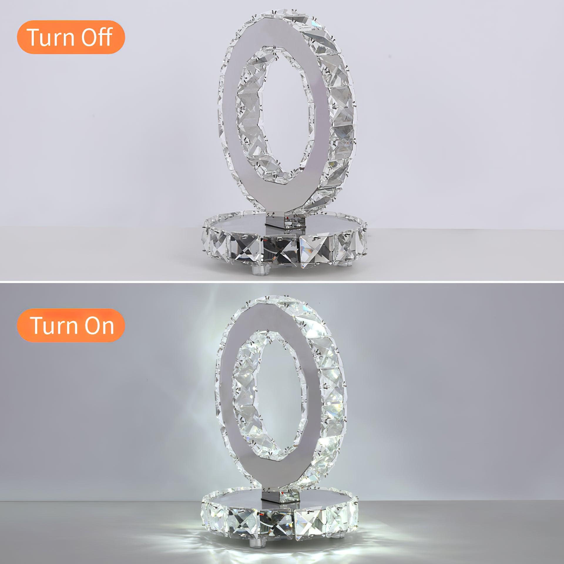 Ivor Crystal Rings Table Lamp-Neutral Decor
