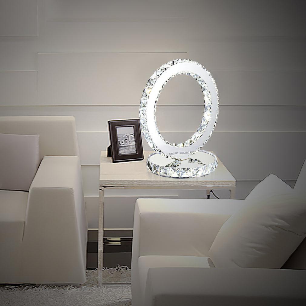Ivor Crystal Rings Table Lamp-Neutral Decor