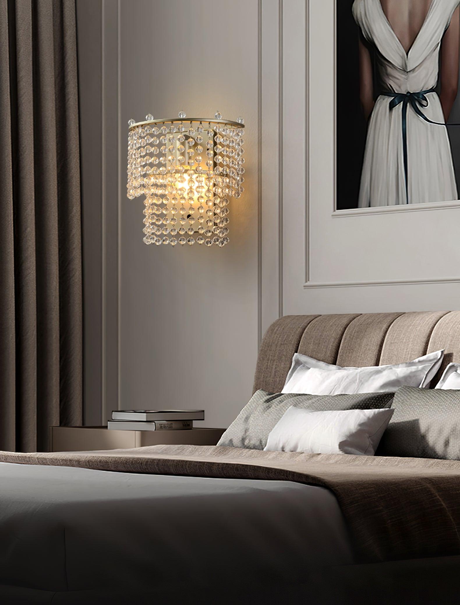 Aurora Crystal Waterfall Wall Light-Neutral Decor