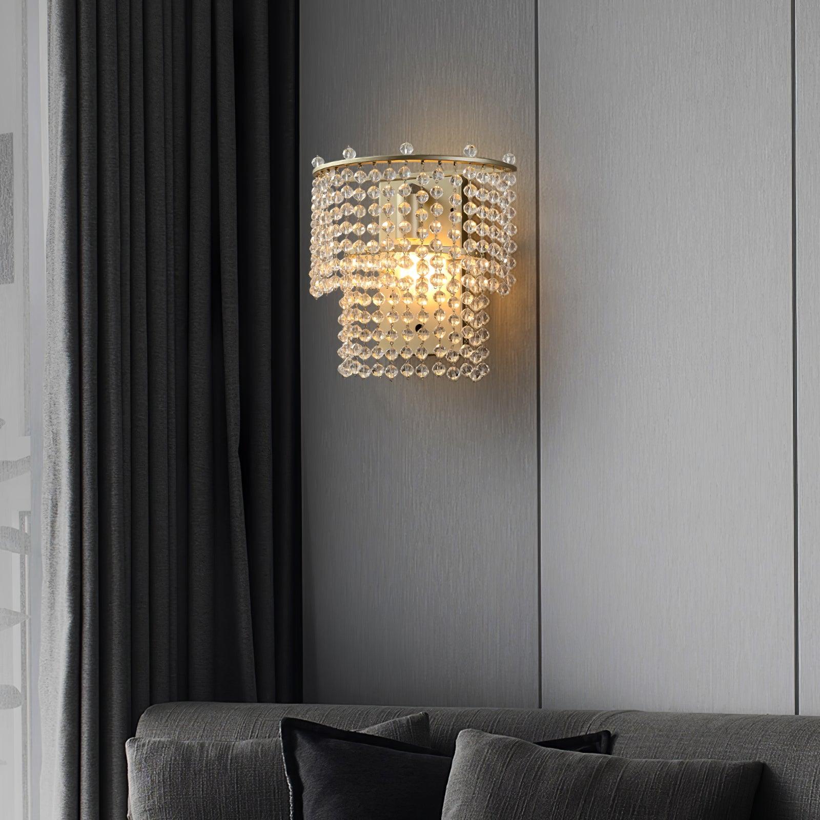 Aurora Crystal Waterfall Wall Light-Neutral Decor