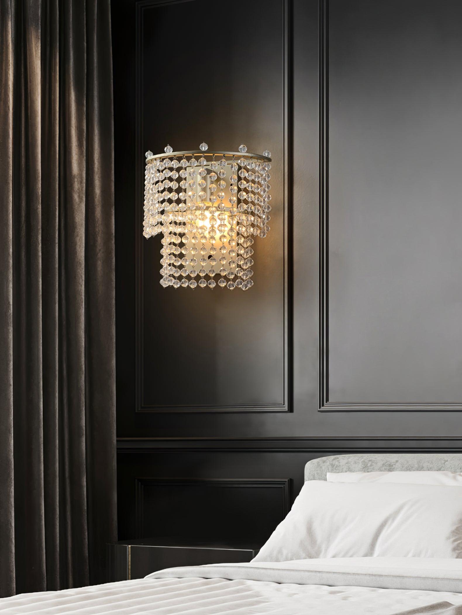 Aurora Crystal Waterfall Wall Light-Neutral Decor