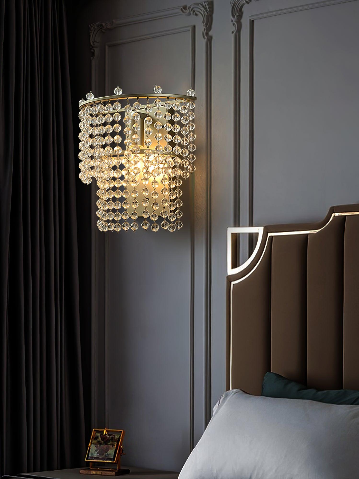 Aurora Crystal Waterfall Wall Light-Neutral Decor