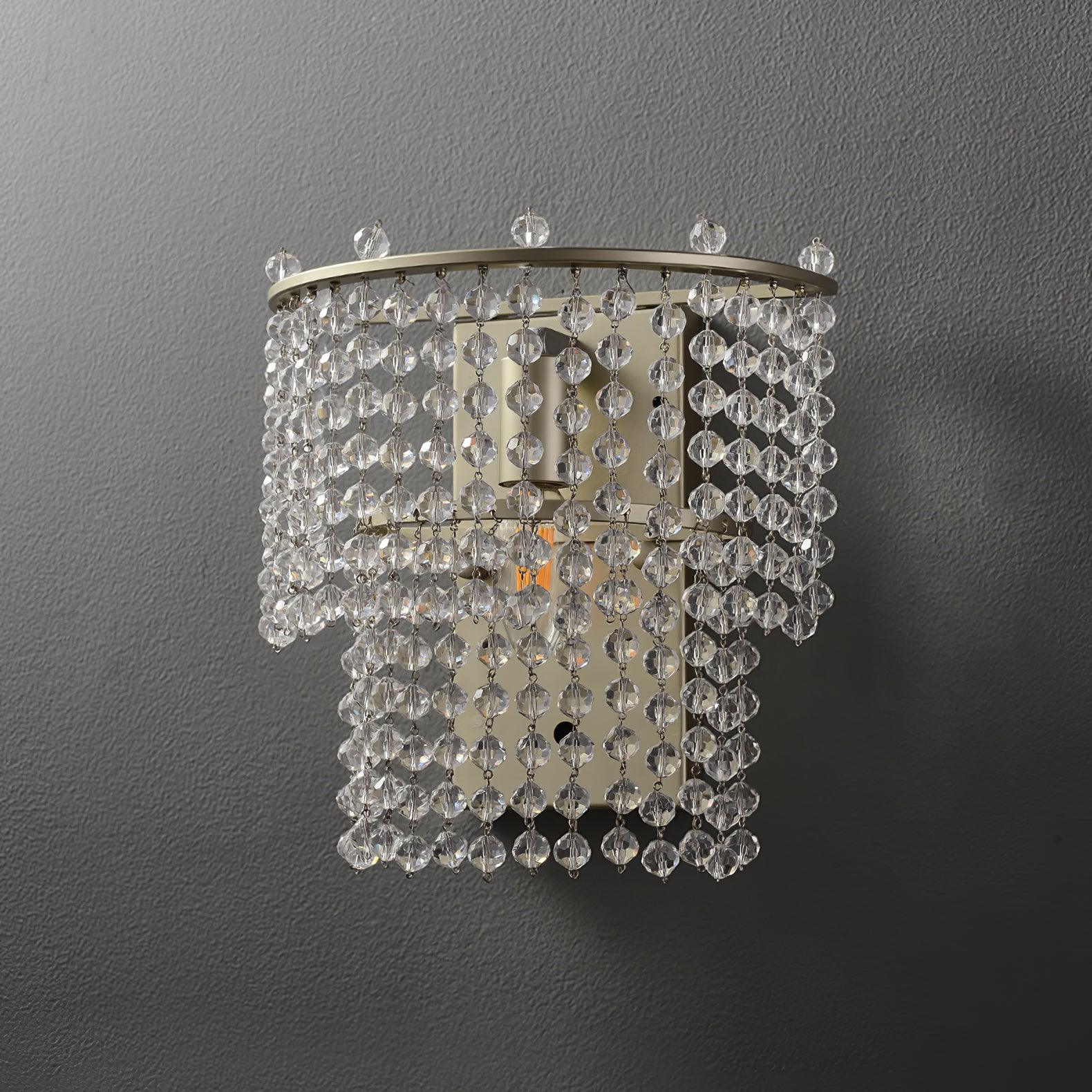 Aurora Crystal Waterfall Wall Light-Neutral Decor