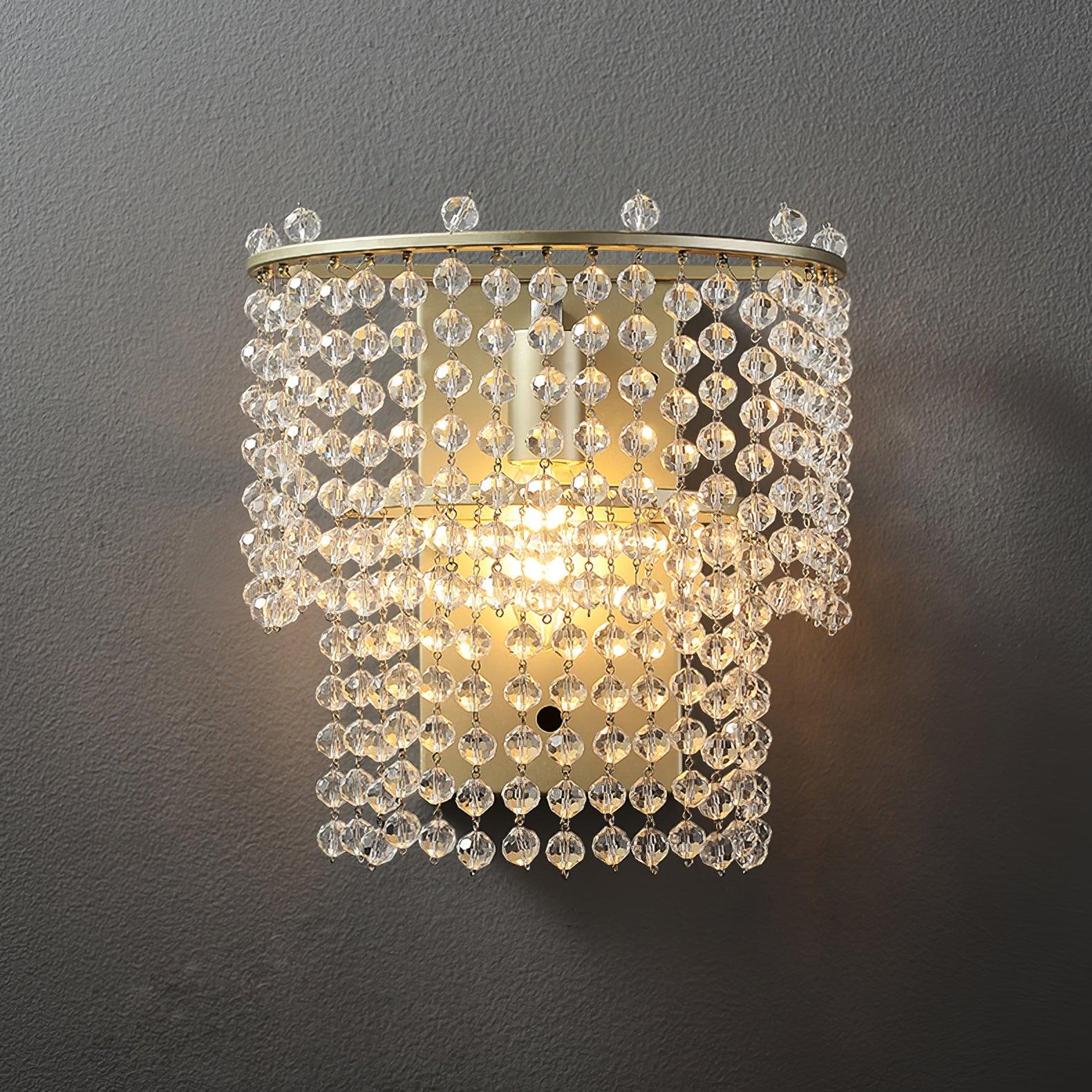 Aurora Crystal Waterfall Wall Light-Neutral Decor