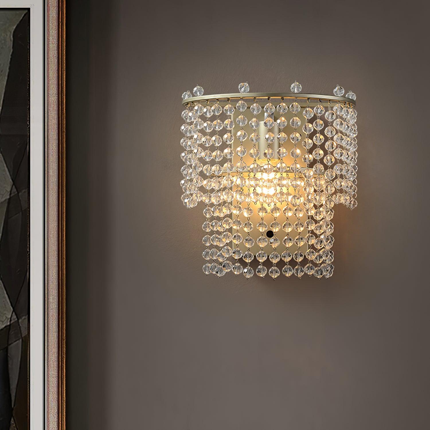 Aurora Crystal Waterfall Wall Light-Neutral Decor