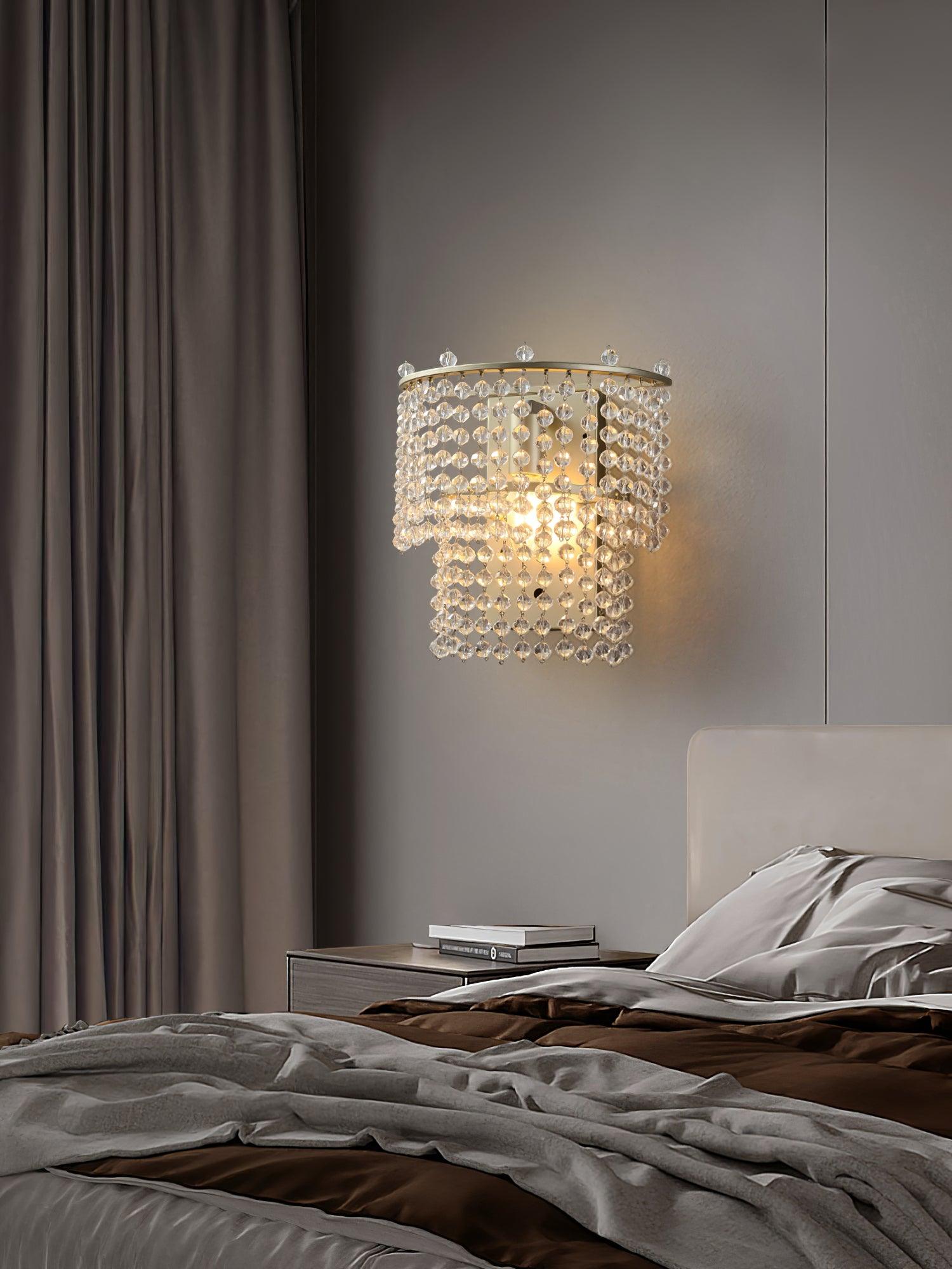 Aurora Crystal Waterfall Wall Light-Neutral Decor