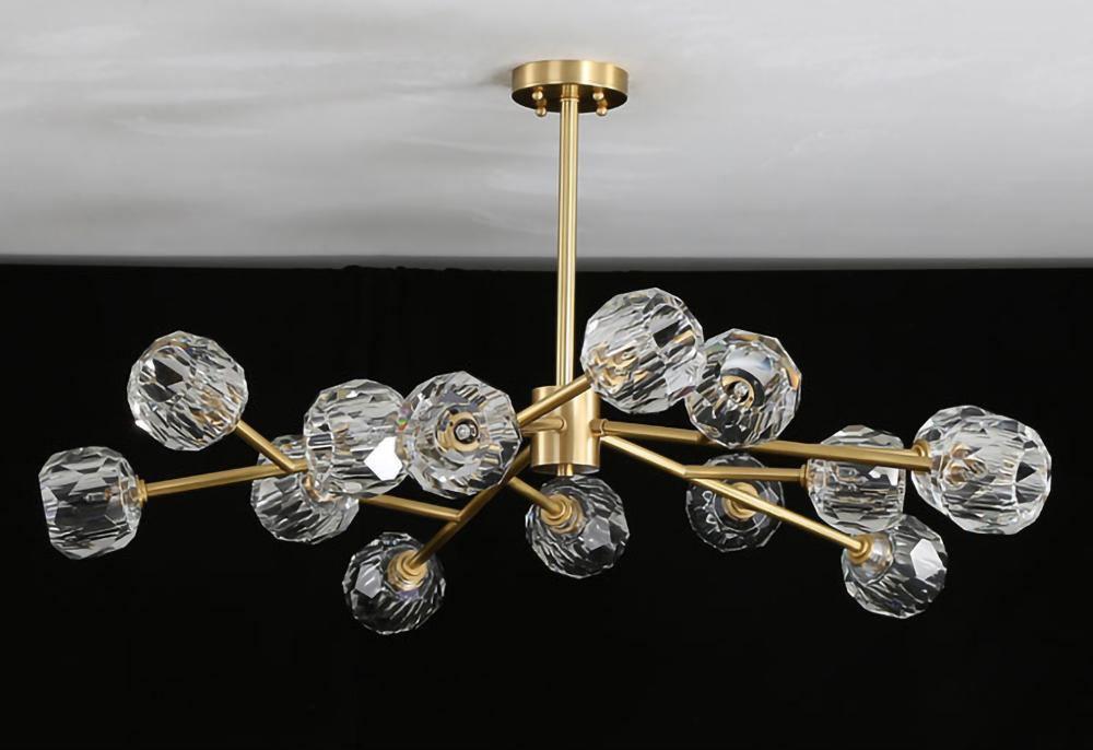 Thalyn Pendant Lamp Crystal Ball Brass Cluster-Neutral Decor