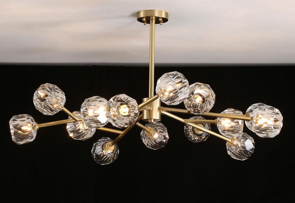 Thalyn Pendant Lamp Crystal Ball Brass Cluster-Neutral Decor