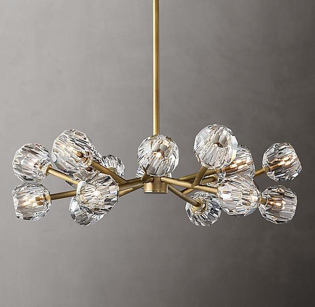 Thalyn Pendant Lamp Crystal Ball Brass Cluster-Neutral Decor