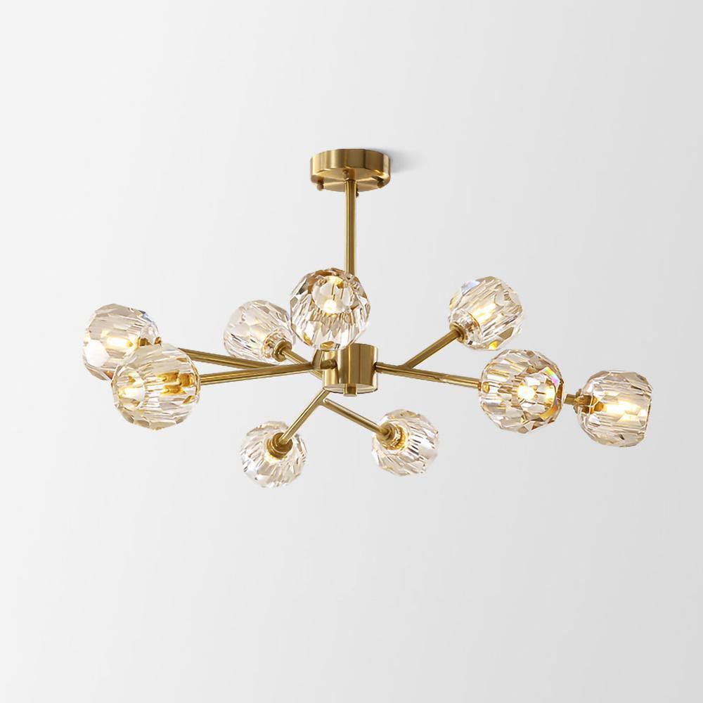 Thalyn Pendant Lamp Crystal Ball Brass Cluster-Neutral Decor