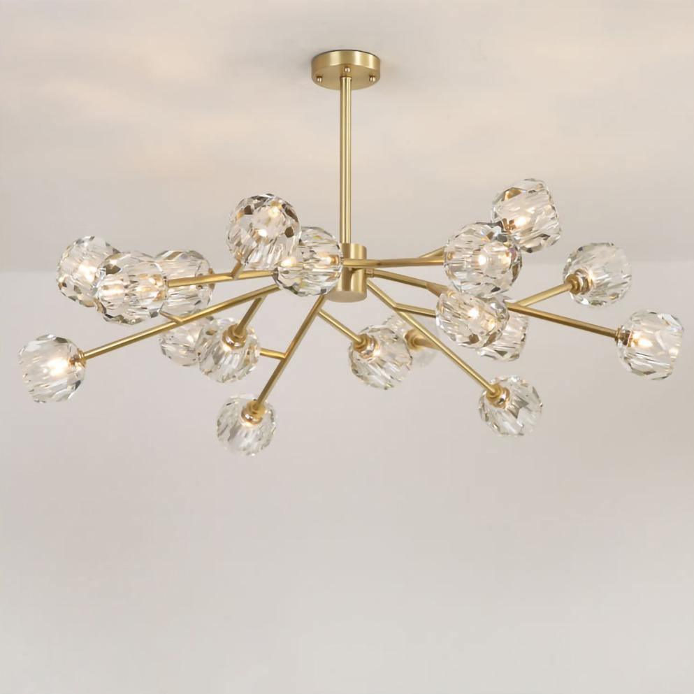 Thalyn Pendant Lamp Crystal Ball Brass Cluster-Neutral Decor