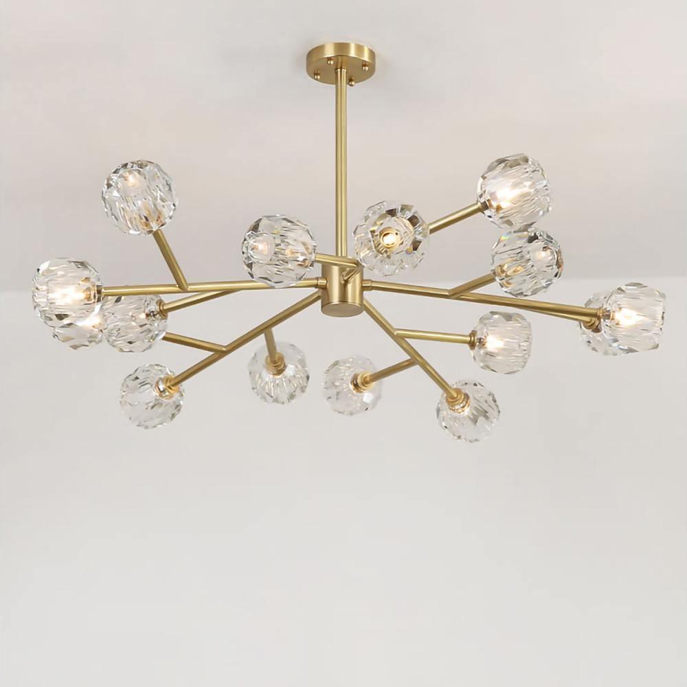 Thalyn Pendant Lamp Crystal Ball Brass Cluster-Neutral Decor