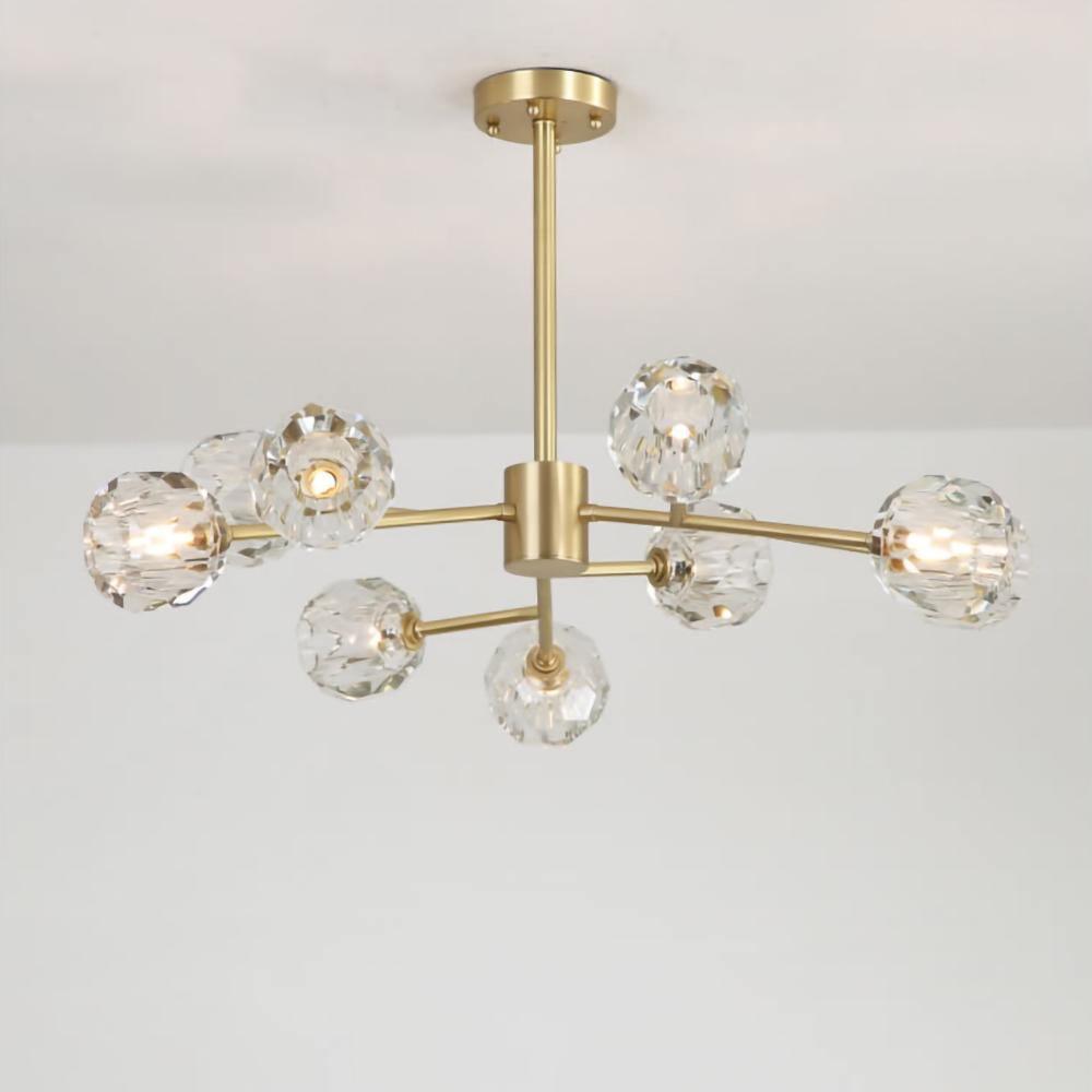 Thalyn Pendant Lamp Crystal Ball Brass Cluster-Neutral Decor