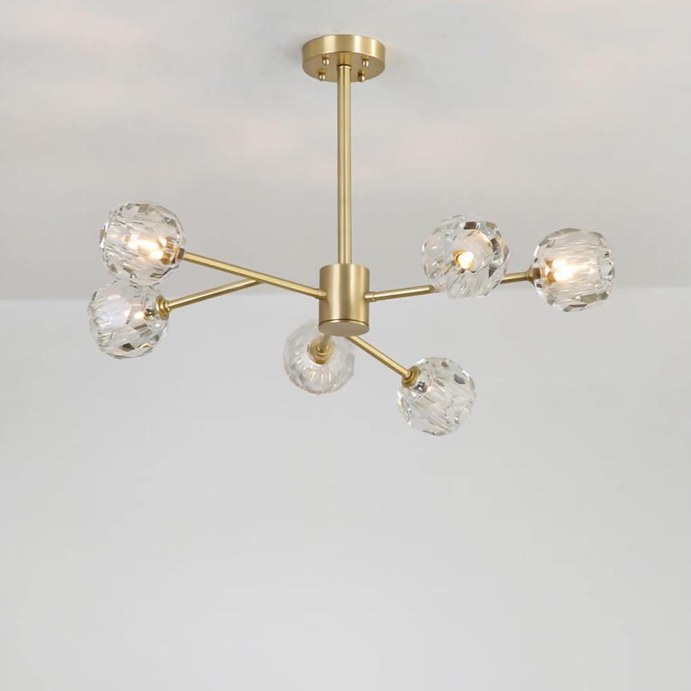 Thalyn Pendant Lamp Crystal Ball Brass Cluster-Neutral Decor