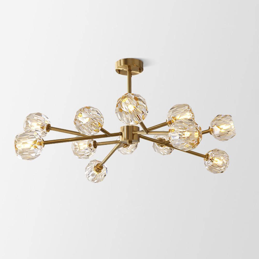 Thalyn Pendant Lamp Crystal Ball Brass Cluster-Neutral Decor
