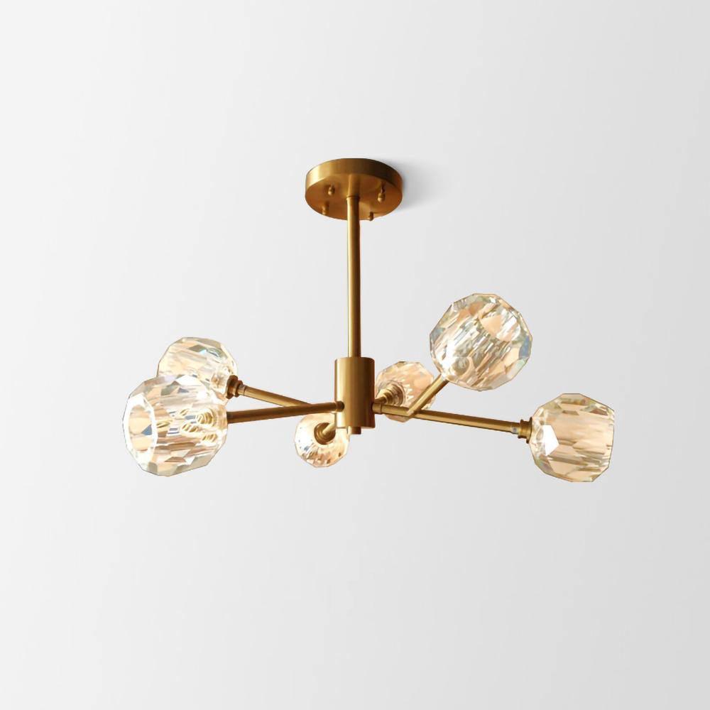 Thalyn Pendant Lamp Crystal Ball Brass Cluster-Neutral Decor