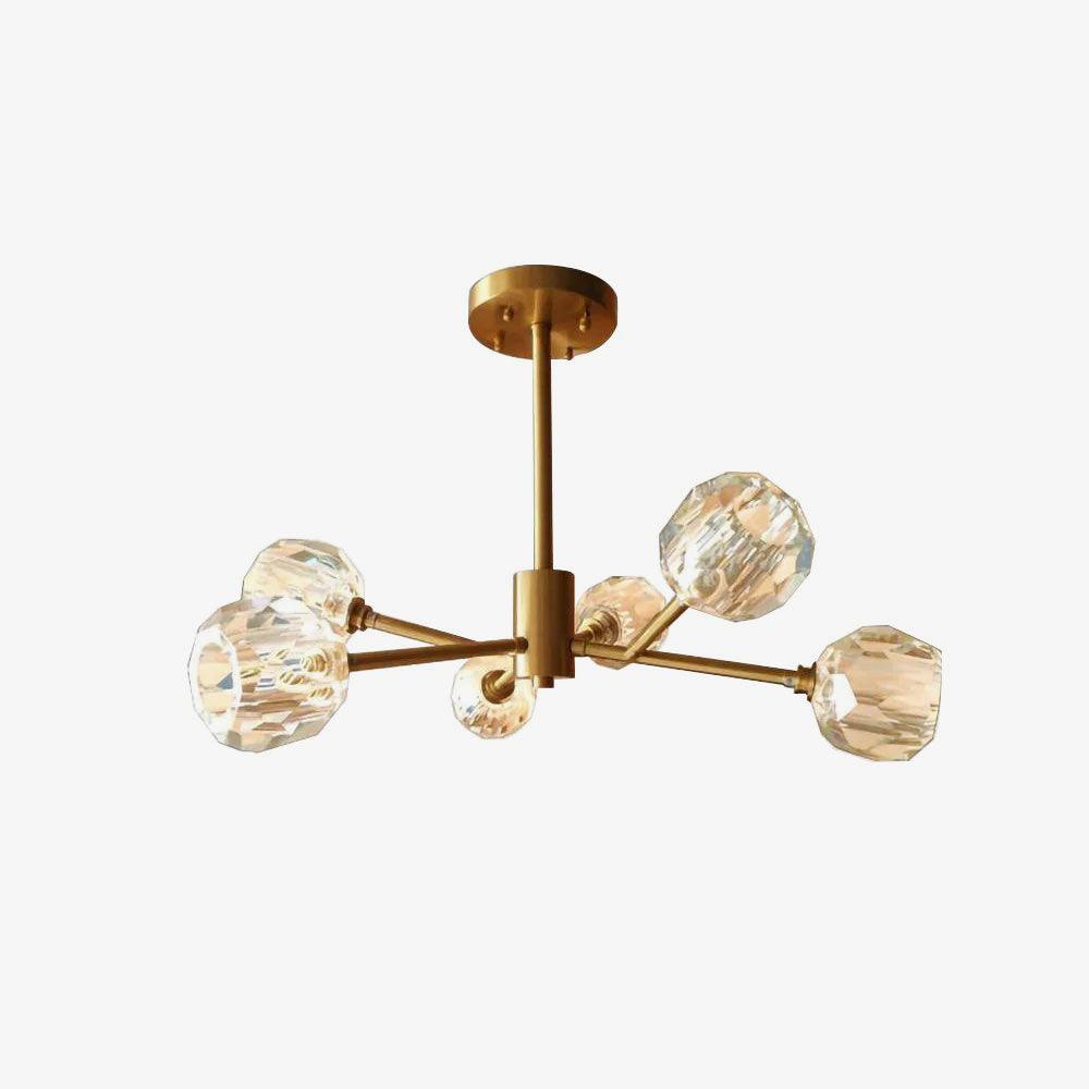 Thalyn Pendant Lamp Crystal Ball Brass Cluster-Neutral Decor