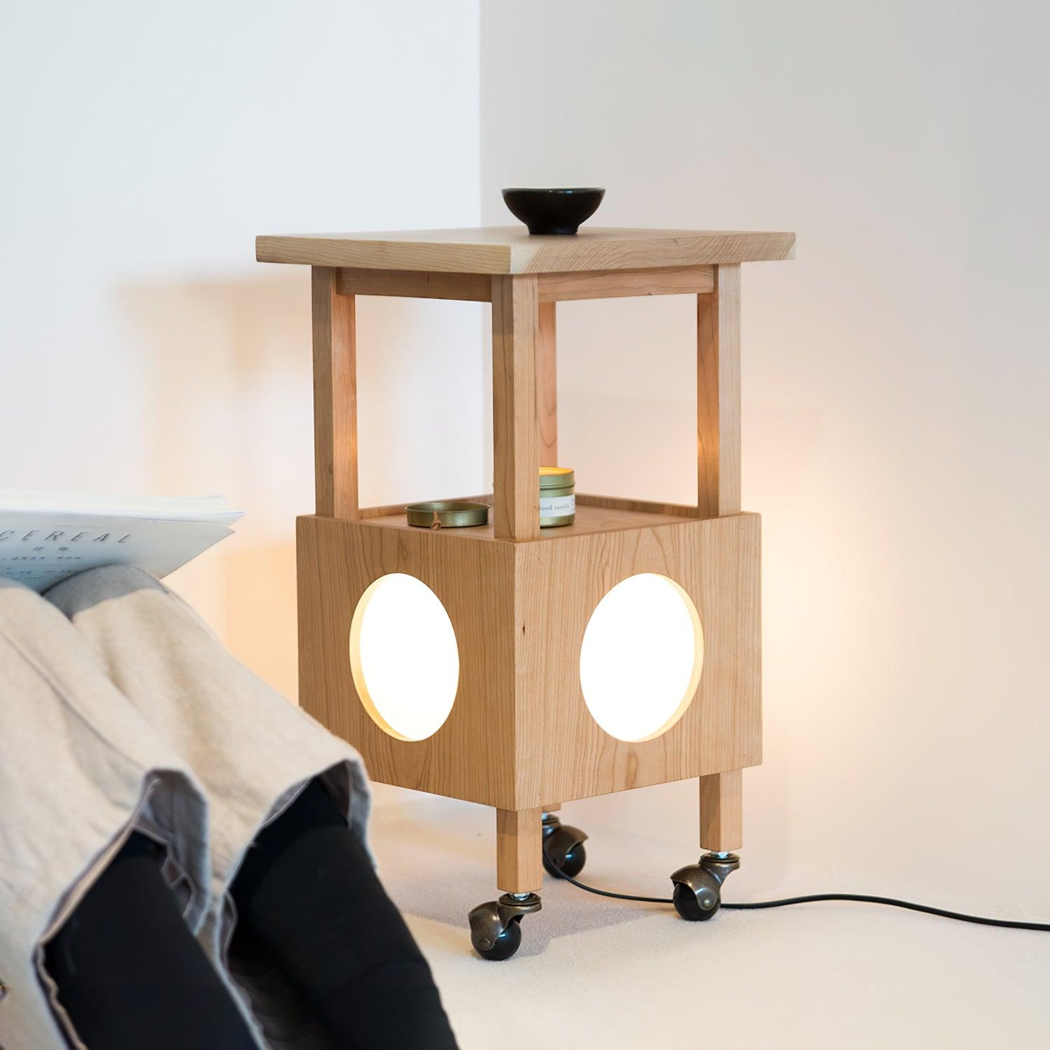 Lumi Cubby Mobile Table Light-Neutral Decor