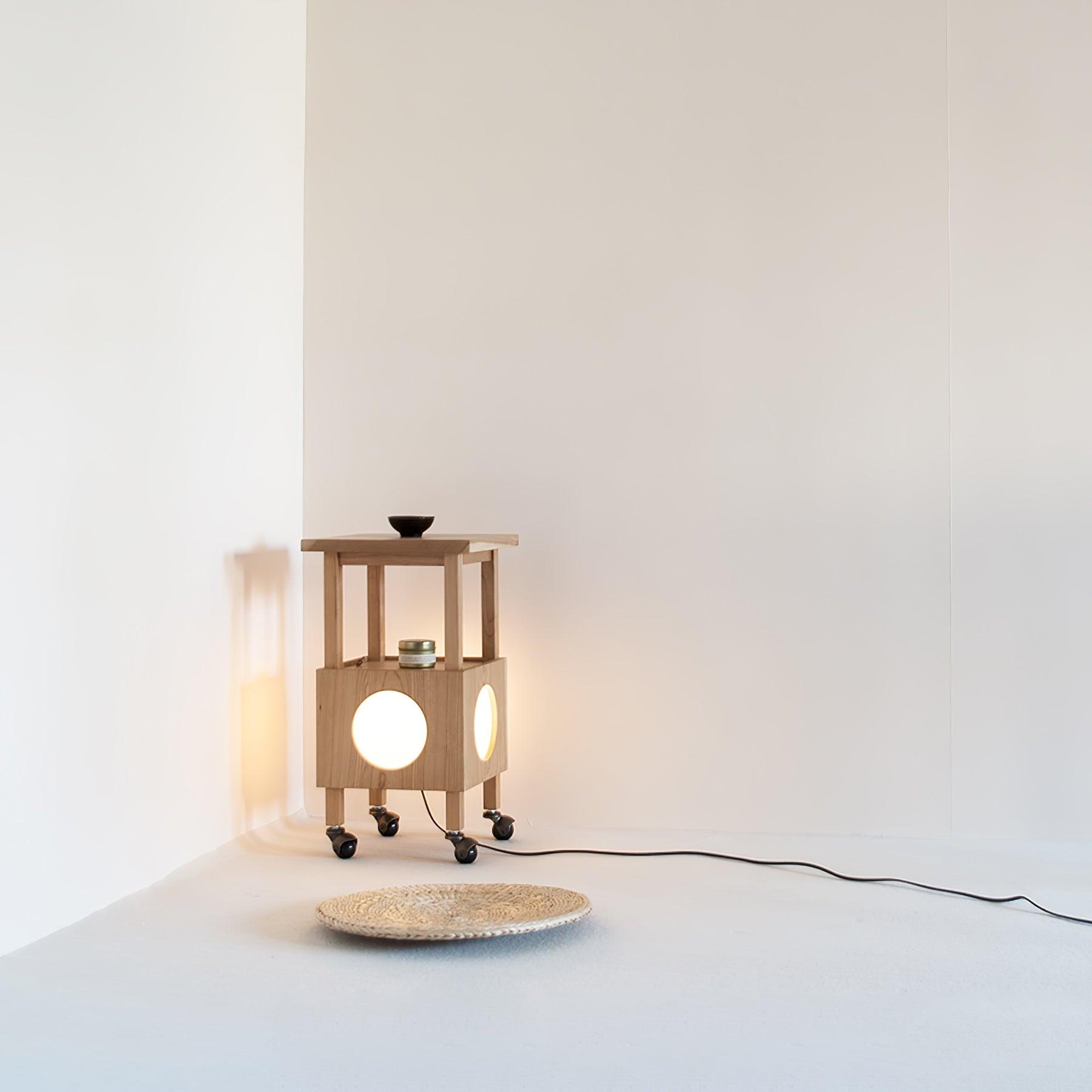 Lumi Cubby Mobile Table Light-Neutral Decor